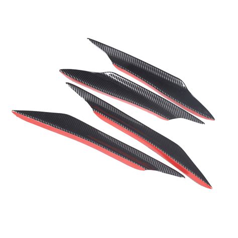 Universal Carbon Fiber Style Front Bumper Spoiler Lip Splitter Fin