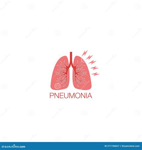 Pneumonia Icon Lung Disease Symbol Sticker Vector Illustration