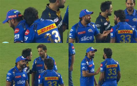 Watch Rohit Sharma Reacts Harshly After Hardik Pandya Hugs Him From