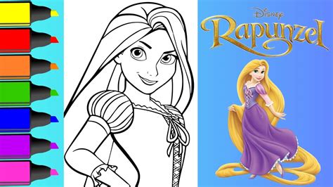 Fun With Coloring Rapunzel A Disney Princess Coloring Page Youtube