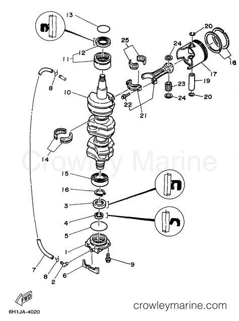 CRANKSHAFT PISTON 1999 Outboard 90hp C90TLRX Crowley Marine