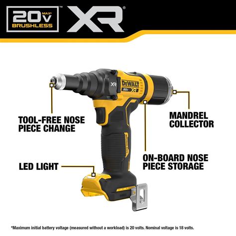 Dewalt Dcf B V Max Xr Brushless In Rivet Tool Tool Only