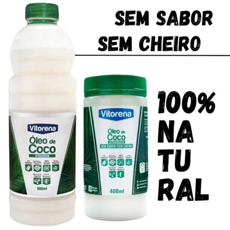 Óleo de Coco Sem Sabor Extra Virgem 900ml vitorena em Promoção