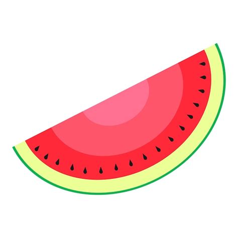 Premium Vector Watermelon Slice Icon Flat Vector Illustration For