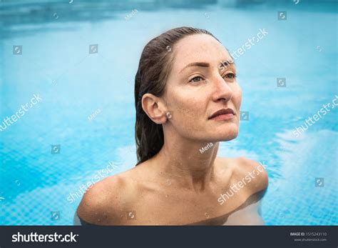 Beautiful Woman Swimming Naked Swimming Pool Shutterstock Hot Sex Picture