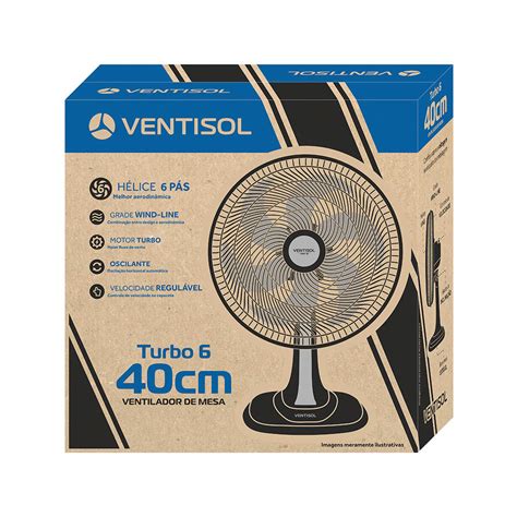 Ventilador de Mesa 40CM Oscilante Turbo 6 Pás Preto 127V Bronze