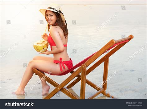 Asian Sexy Girl Bikini Hat Coconut Stock Photo 1397140598 Shutterstock
