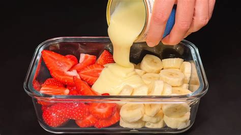 Ein Genialer Trick Mit Erdbeeren Und Bananen Sommereis Mit Zutaten