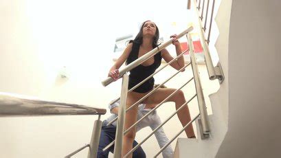 Horny Brunette Francys Belle Fucks Her Lover On The Stairs Photos