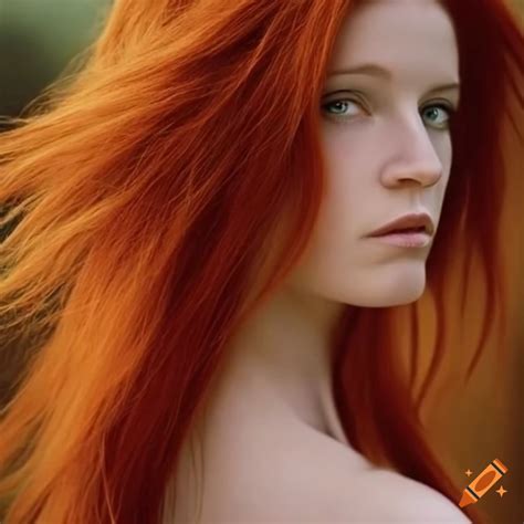 Beautiful Woman Long Red Hair