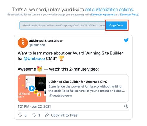 How To Display Twitter Posts Uskinned Site Builder For Umbraco Cms