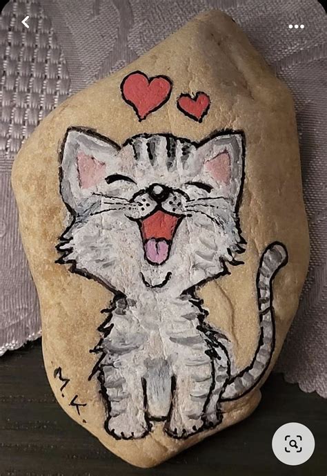 Stone Art Painting Pebble Painting Cat Painting Pebble Art Painted