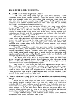 10 Contoh Konflik Di Indonesia PDF