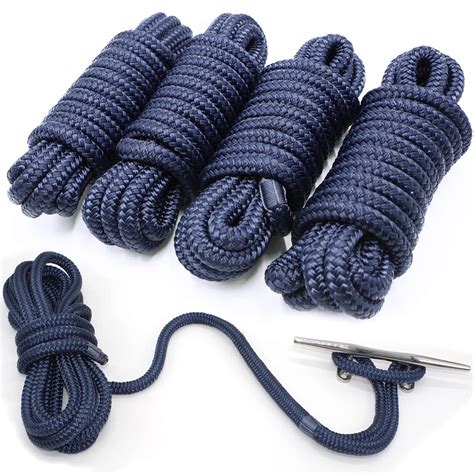 Buy 4 Pack 1 2 X 15 Dock Lines Marine Grade Double Braided Nylon Dock