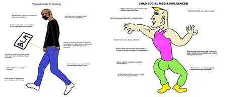 Virgin Actually Protesting Vs Chad Social Media Influencer R Virginvschad