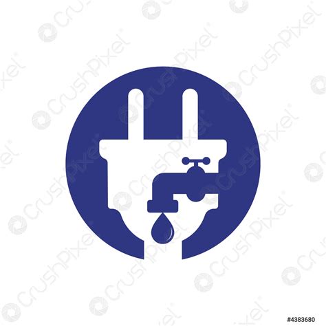 Plumbing And Electric Service Logo Design Cord With Water Faucet