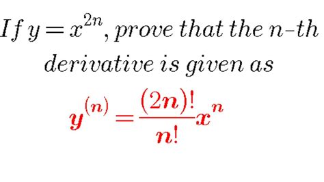 Nth Order Derivative Of X 2n Simple Manipulation Youtube