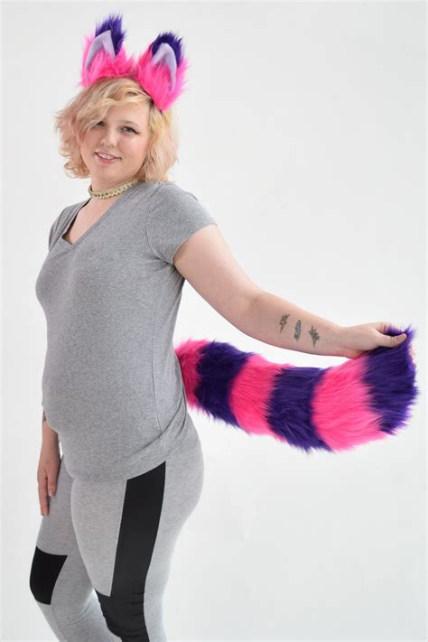 Fluffy Cheshire Cat Ear And Tail Set Cosplay Accessories Etsy