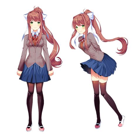 Estes São Basicamente Os Sprites Padrão Da Monika Em Ddlc Com Seu