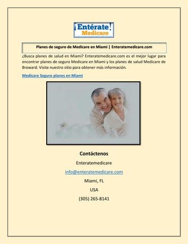 Planes De Seguro De Medicare En Miami Enteratemedicare By