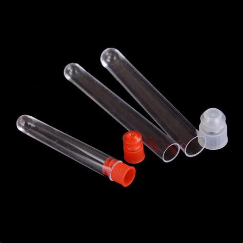 Transparent Plastic Laboratory Test Tubes With Lids Vial Sample