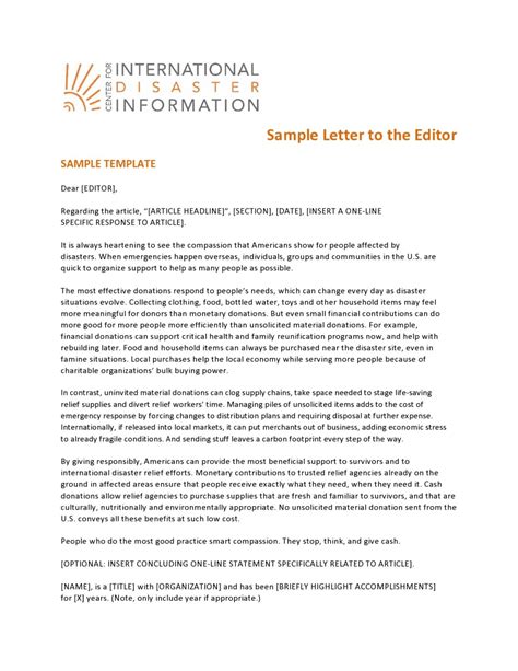 30 Professional Letter To The Editor Templates Templatearchive