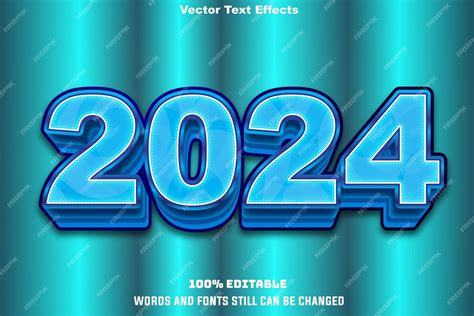 Premium Vector Happy New Year 2024 Text Effect 3d Editable