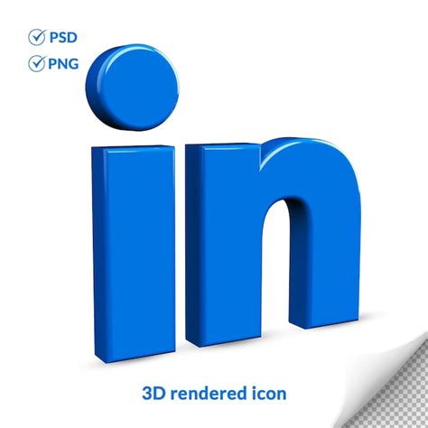 Ícono de logotipo de redes sociales linkedin transparente 3d Archivo