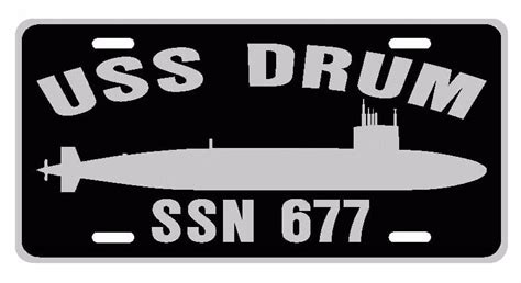 Uss Drum Ssn 677 Aluminum License Plate Military Navy Usn Car Truck Rv Pl001