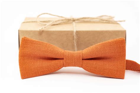 Burnt Orange Bow Ties For Men Boyfriend T Pocket Square Etsy