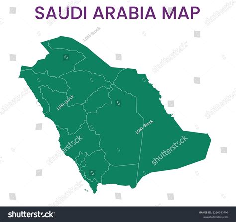 High Detailed Map Of Saudi Arabia Outline Map Royalty Free Stock