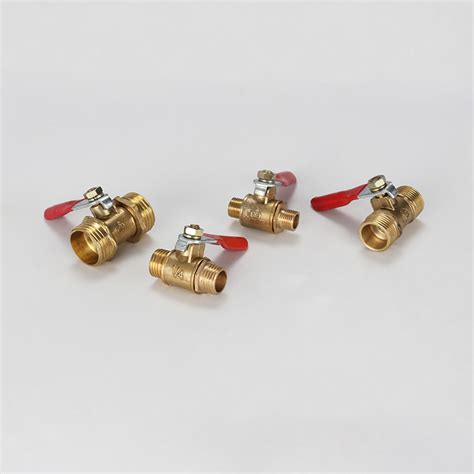 Double Male External Thread Brass Ball Valve Penumatic High Pressure