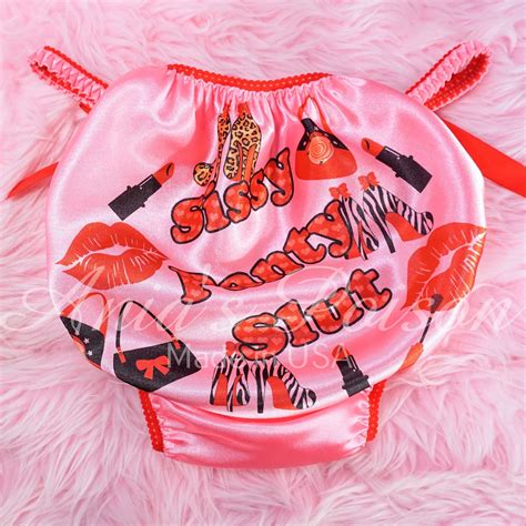 Sissy Satin Panty Slut Valentines Day Panties Shiny Wetlook Humiliation Naughty Mens String