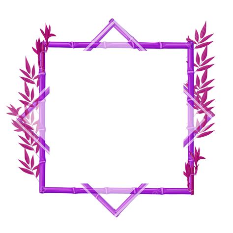 Purple Bamboo Box Frame Box Frame Bambi Frame Bamboo PNG Transparent