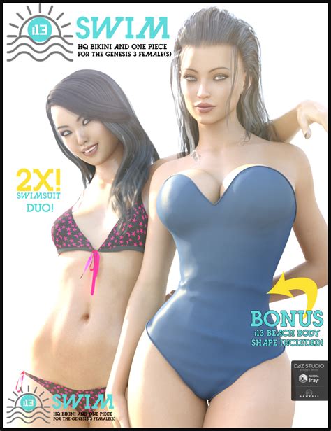 I Swim Duo Bikini And One Piece For The Genesis Female S Daz D