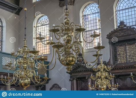 Chandeliers At The Portuguese Synagogue At Amsterdam The Netherlands