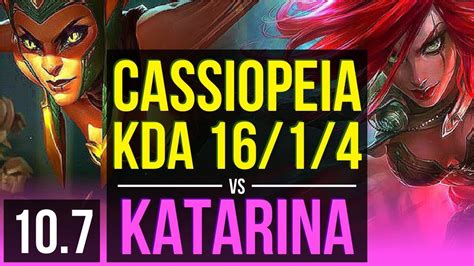 Cassiopeia Vs Katarina Mid Kda 16 1 4 3 Early Solo Kills Triple