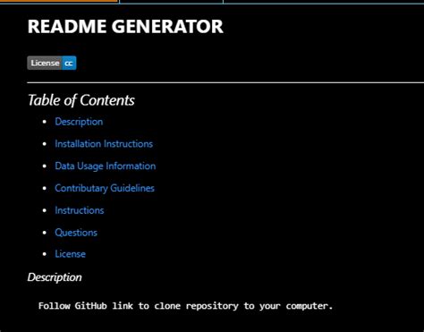 Readme Generator Readmegenerator