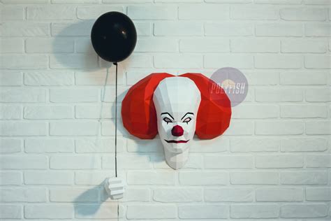 Pennywise 1990 Pdf Template Pdf Template Low Poly Paper Sculpture