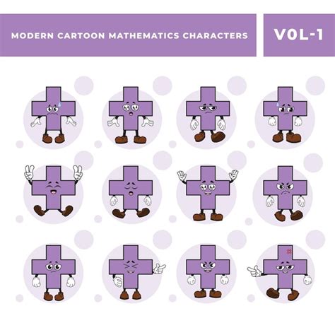 Premium Vector Free Math Addition Mascot Vector Images Set