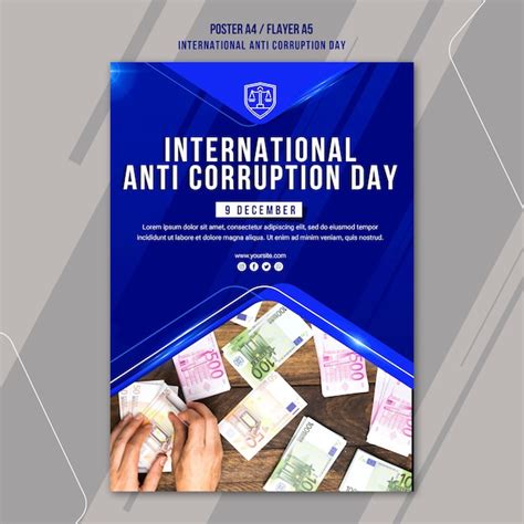 Free PSD | Anti corruption day poster template