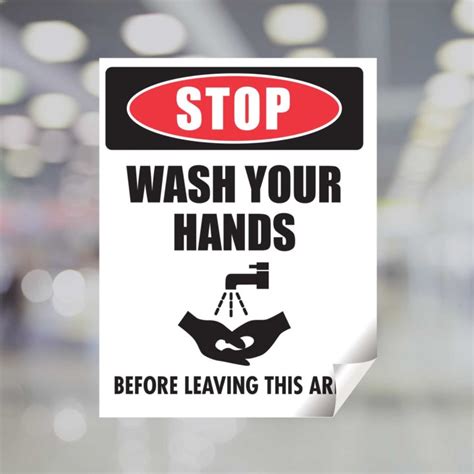 Stop Wash Your Hands Before Leaving Area Window Decal Plum Grove