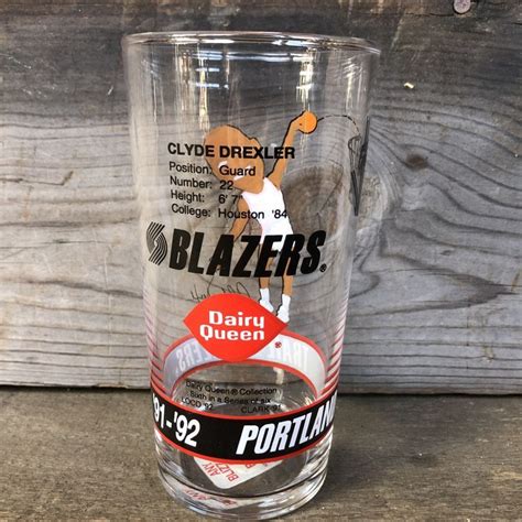 Vintage Dairy Queen Glass Nba Portland Trail Blazers 91 92 Clyde Drexler G001 2000toys