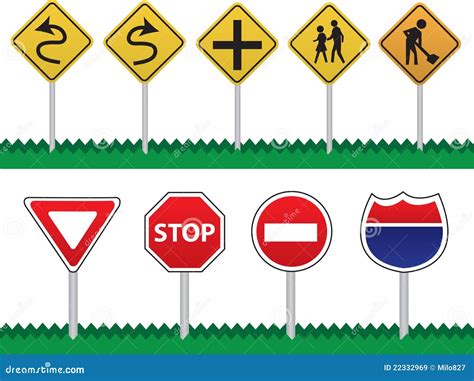 Road Signs Cartoon Vector Cartoondealer