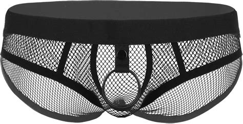 Yeahdor Herren Fischnetz Slip Transparent Dessous Ouvert String Tanga