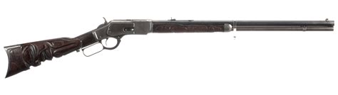 Winchester Model 1873 Rifle with Carved Stock | Rock Island Auction