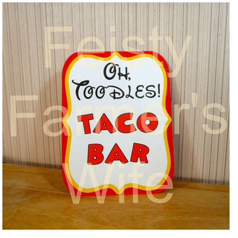 Mickey Mouse Birthday Party Sign Oh Toodles Taco Bar Sign Party