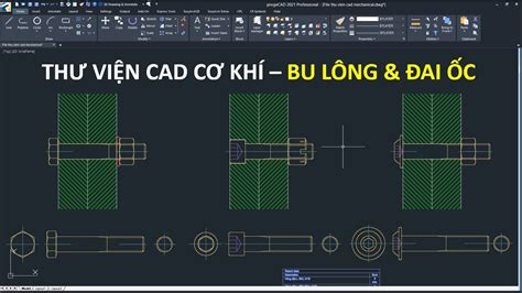 Thư viện CAD cơ khí Bu Lông Đai Ốc progeCAD with CADprofi