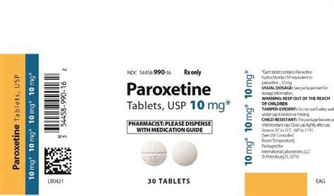 Paroxetine - FDA prescribing information, side effects and uses