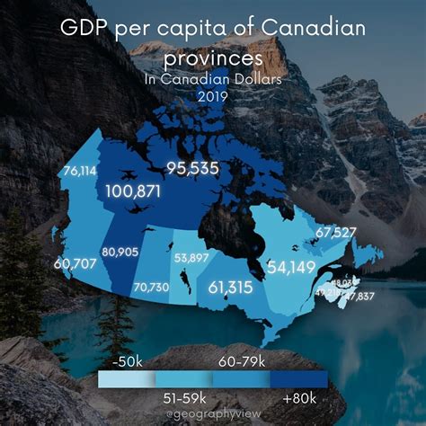 GDP Per Capita Of Canadian Provinces R MapPorn